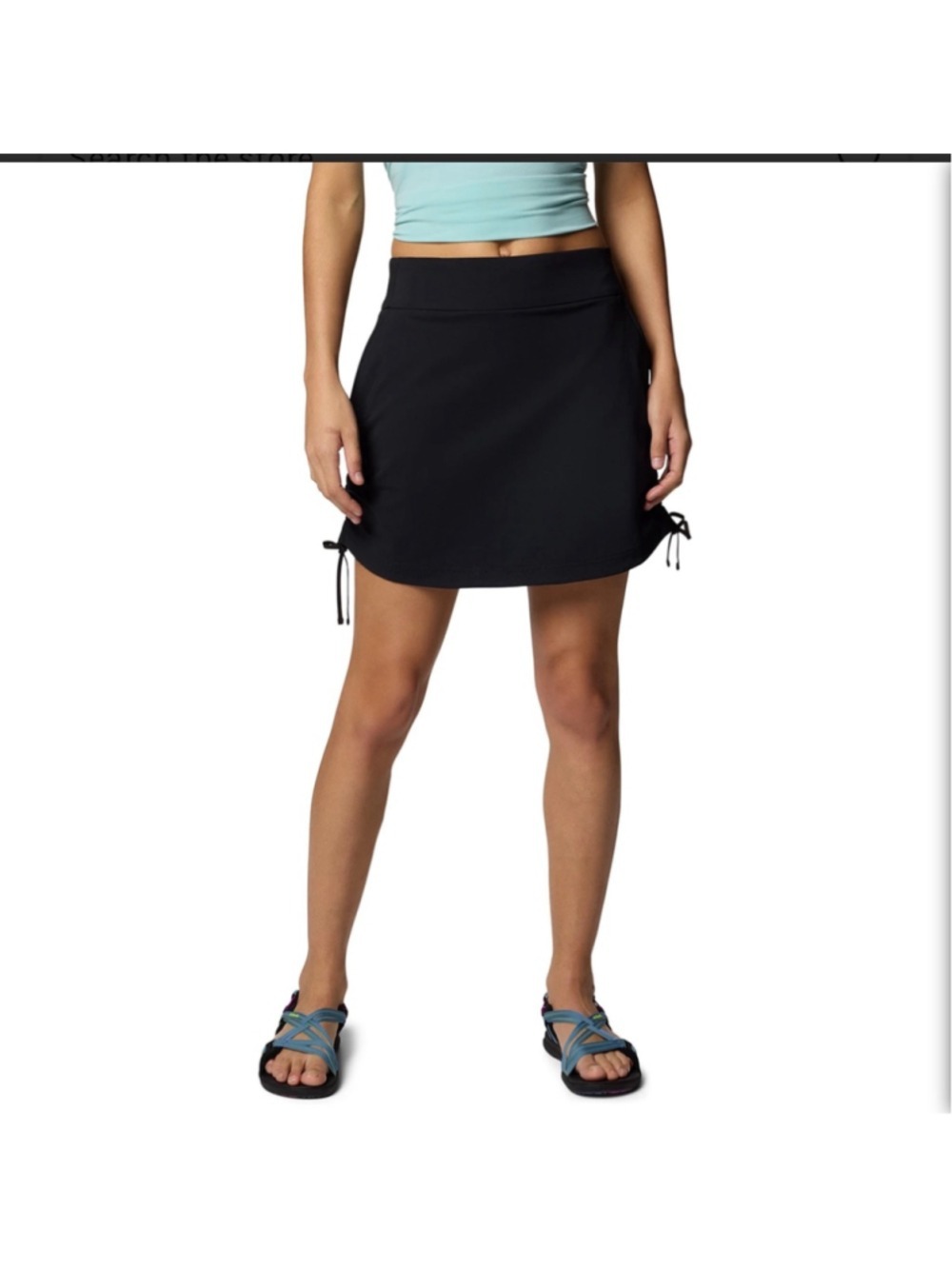 Women's Columbia Black Ruched Mini Skort Size L